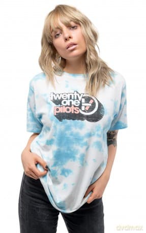 Twenty One Pilots: Unisex T-Shirt: Vintage Block Holiday (Light Blue & White Dye-Wash) (Wash Collection) (X-Large)