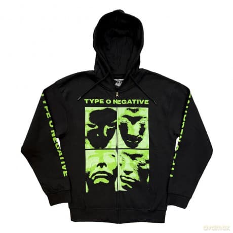 Type O Negative: Unisex Zipped Hoodie: Faces (Black) (X-Large)