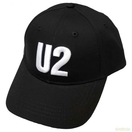 U2: Unisex Baseball Cap: White Logo (Black)