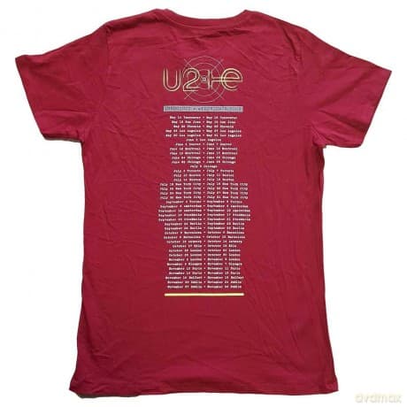 U2: Unisex T-Shirt: I+E 2015 Tour Dates (Navy Blue) (Back Print & Ex-Tour) (Medium)