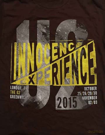 U2: Unisex T-Shirt: I+E London Event 2015 (Brown) (Ex-Tour) (Medium)