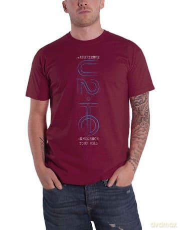 U2: Unisex T-Shirt: I+E London Event 2018 (Maroon Red) (Back Print & Ex-Tour) (Medium)