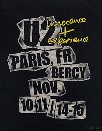 U2: Unisex T-Shirt: I+E Paris Event 2015 (Black) (Ex-Tour) (XX-Large)