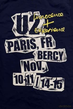U2: Unisex T-Shirt: I+E Paris Event 2018 (Dark Navy Blue) (Ex-Tour) (Large)