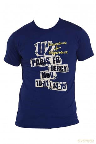 U2: Unisex T-Shirt: I+E Paris Event 2018 (Dark Navy Blue) (Ex-Tour) (Large)