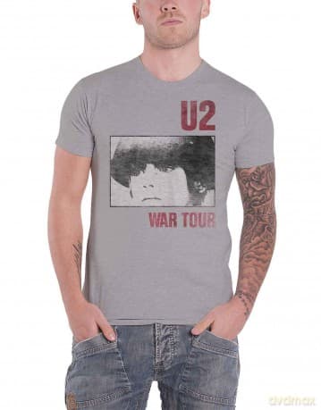 U2: Unisex T-Shirt: War Tour (Grey) (Medium)