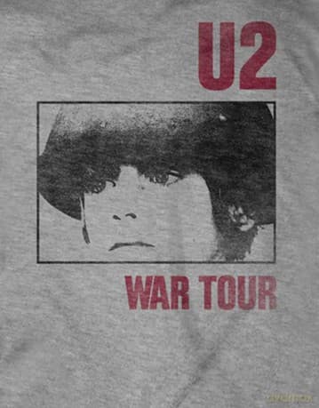 U2: Unisex T-Shirt: War Tour (Grey) (X-Large)