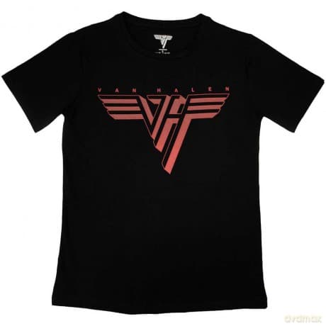 Van Halen: Ladies T-Shirt: Classic Red Logo (Black) (Large)