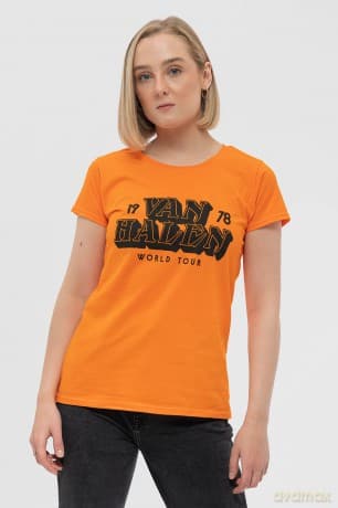 Van Halen: Ladies T-Shirt: World Tour '78 (Orange) (XX-Large)