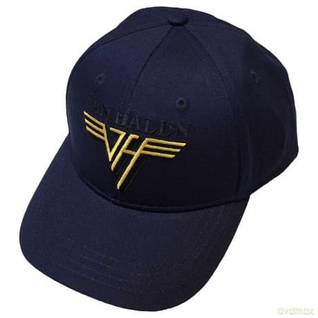 Van Halen: Unisex Baseball Cap: Text & Yellow Logo (Navy Blue)