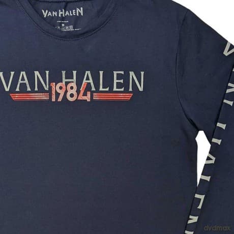 Van Halen: Unisex Long Sleeve T-Shirt: 84 Tour (Navy Blue) (Back & Sleeve Print) (Large)