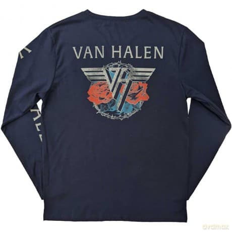 Van Halen: Unisex Long Sleeve T-Shirt: 84 Tour (Navy Blue) (Back & Sleeve Print) (Small)