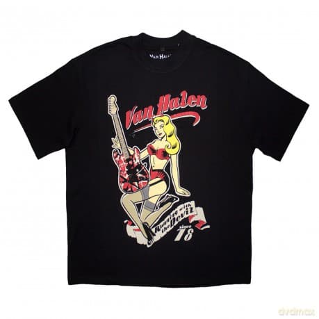 Van Halen: Unisex Oversized Boxy T-Shirt: Running With The Devil (Black) (Large)