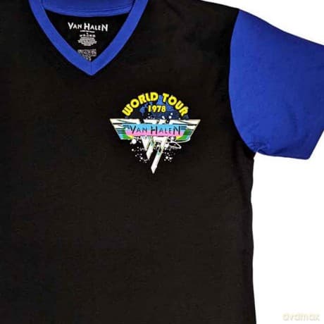 Van Halen: Unisex Raglan T-Shirt: 1978 Tour Dates (Black & Purple) (Back Print) (XX-Large)