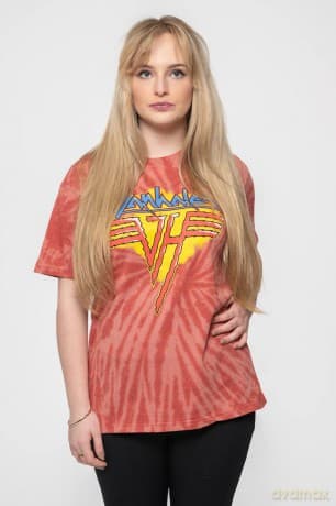 Van Halen: Unisex T-Shirt: Jagged Logo (Red) (Wash Collection) (Large)