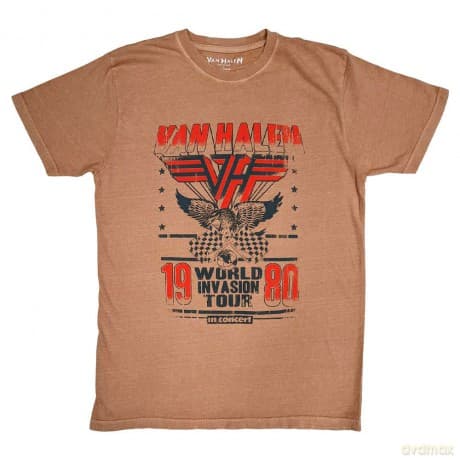Van Halen: Unisex T-Shirt: World Invasion (Pink) (Distressed) (XX-Large)