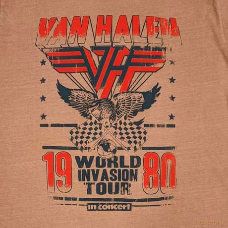 Van Halen: Unisex T-Shirt: World Invasion (Pink) (Distressed) (XX-Large)