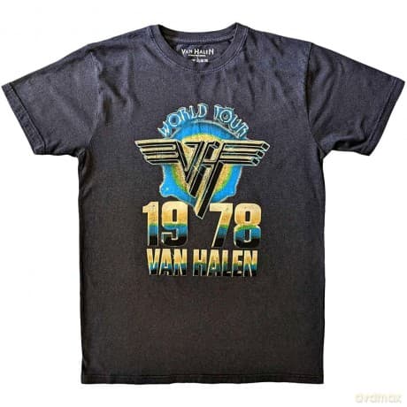 Van Halen: Unisex T-Shirt: World Tour '78 2 (Black) (Small)