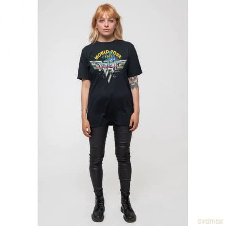 Van Halen: Unisex T-Shirt: World Tour '78 Full Colour (Black) (Small)