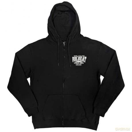 Volbeat: Unisex Zipped Hoodie: Louder and Faster (Black) (Back Print) (Large)
