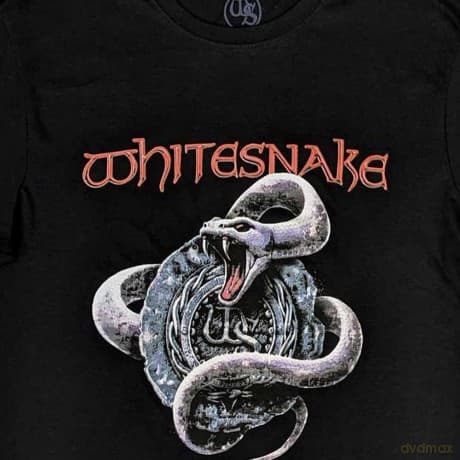 Whitesnake: Unisex T-Shirt: Silver Snake (Black) (Medium)