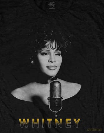 Whitney Houston: Unisex T-Shirt: Black & White Photo (Black) (Small)