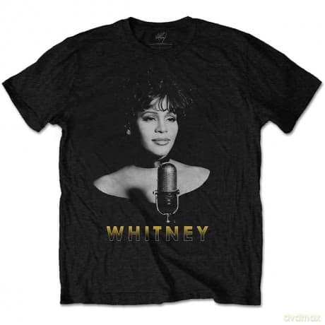 Whitney Houston: Unisex T-Shirt: Black & White Photo (Black) (X-Large)