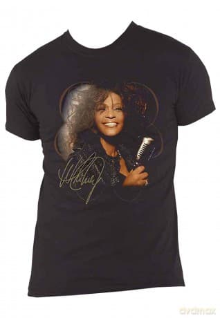 Whitney Houston: Unisex T-Shirt: Vintage Mic Photo (Black) (Small)