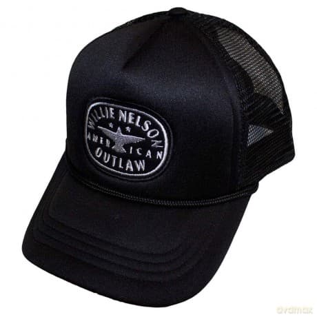 Willie Nelson: Unisex Mesh Back Cap: Outlaw (Black)