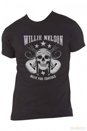 Willie Nelson: Unisex T-Shirt: Skull (Black) (Small)
