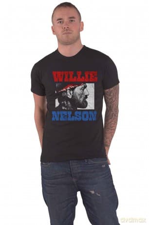Willie Nelson: Unisex T-Shirt: Stare (Black) (Medium)