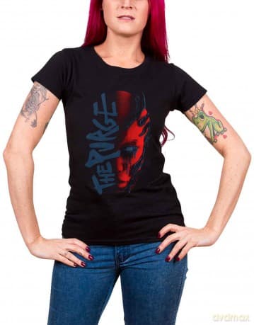 Within Temptation: Ladies T-Shirt: Purge Outline (Red Face) (Black) (Back Print) (X-Large)