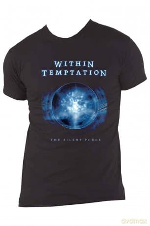 Within Temptation: Unisex T-Shirt: Silent Force Tracks (Black) (Back Print) (Medium)