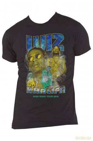 Wiz Khalifa: Unisex T-Shirt: 90's (Black) (Back Print) (Small)