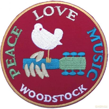 Woodstock: Standard Patch: Peace, Love, Music