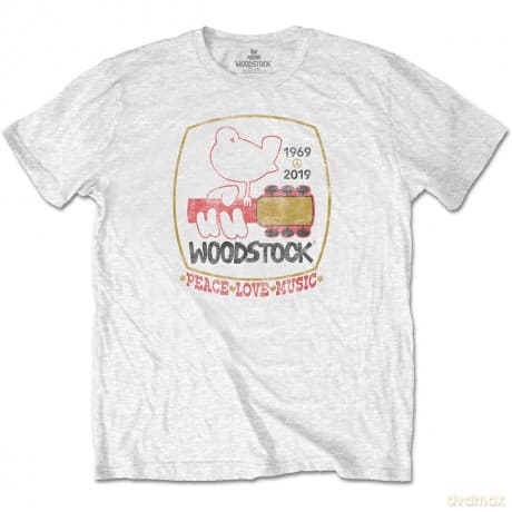 Woodstock: Unisex T-Shirt: Peace Love Music (White) (XX-Large)