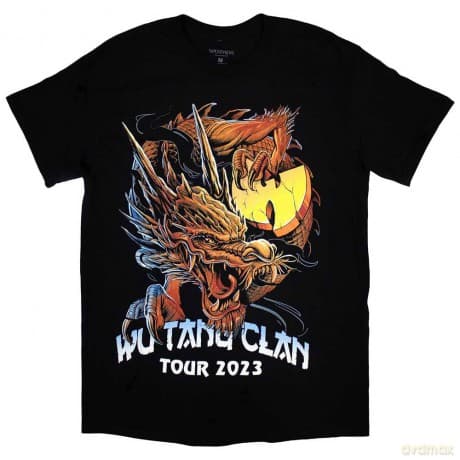 Wu-Tang Clan: Unisex T-Shirt: Tour '23 Dragon Back Print (Black) (Back Print & Ex-Tour) (Medium)