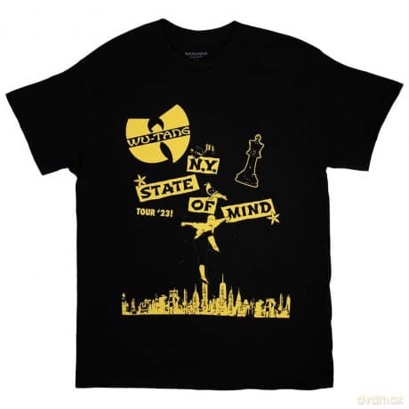 Wu-Tang Clan: Unisex T-Shirt: Tour '23 NY State Of Mind (Black) (Back Print & Ex-Tour) (Medium)