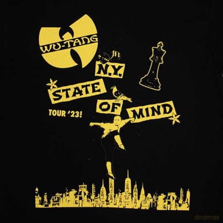 Wu-Tang Clan: Unisex T-Shirt: Tour '23 NY State Of Mind (Black) (Back Print & Ex-Tour) (Medium)