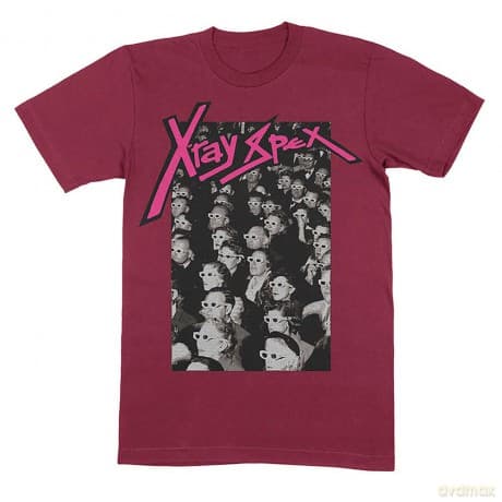 X-Ray Spex: Unisex T-Shirt: 3D Cinema (Maroon Red) (Medium)