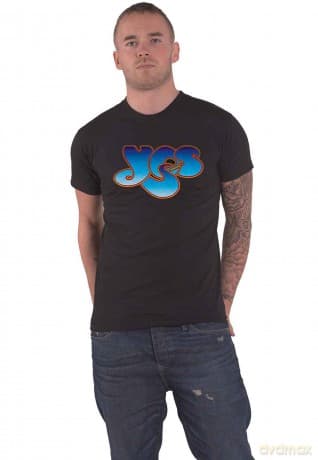 Yes: Unisex T-Shirt: Classic Blue Logo (Black) (Small)
