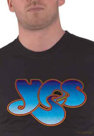 Yes: Unisex T-Shirt: Classic Blue Logo (Black) (X-Large)