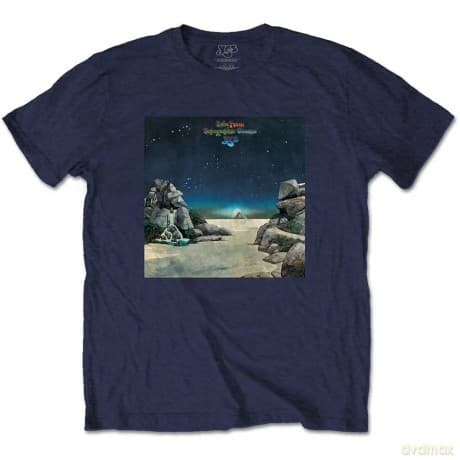 Yes: Unisex T-Shirt: Topographic Oceans (Navy Blue) (X-Large)