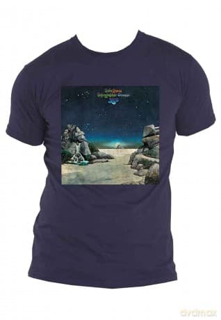 Yes: Unisex T-Shirt: Topographic Oceans (Navy Blue) (X-Large)