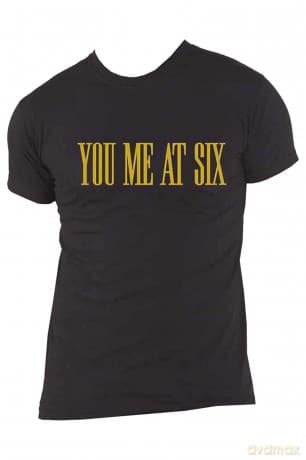 You Me At Six: Unisex T-Shirt: Yellow Text (Black) (X-Large)