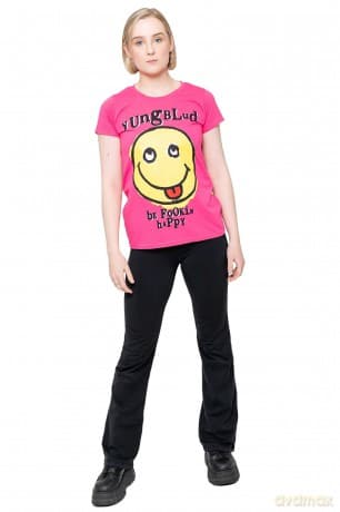 Yungblud: Ladies T-Shirt: Raver Smile (Pink) (Back Print) (X-Large)