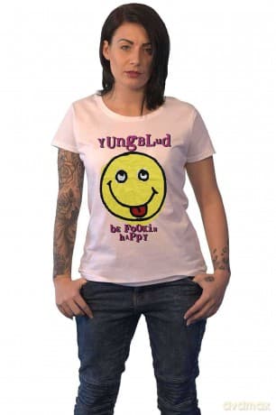 Yungblud: Ladies T-Shirt: Raver Smile (White) (Back Print) (Small)