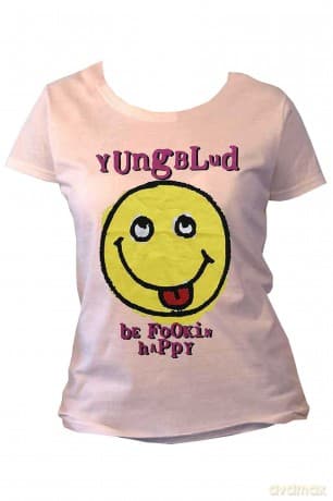 Yungblud: Ladies T-Shirt: Raver Smile (White) (Back Print) (X-Small)