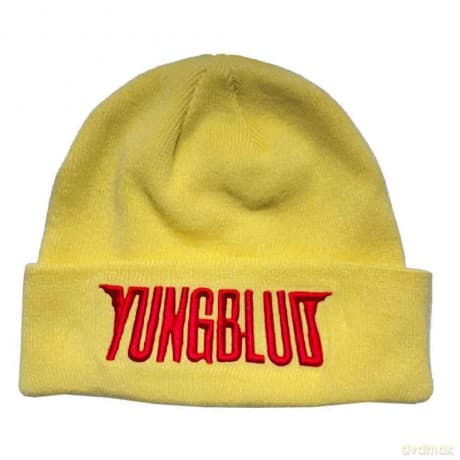 Yungblud: Unisex Beanie Hat: Red Logo (Yellow)