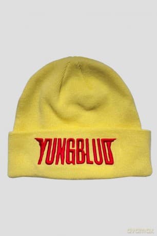 Yungblud: Unisex Beanie Hat: Red Logo (Yellow)